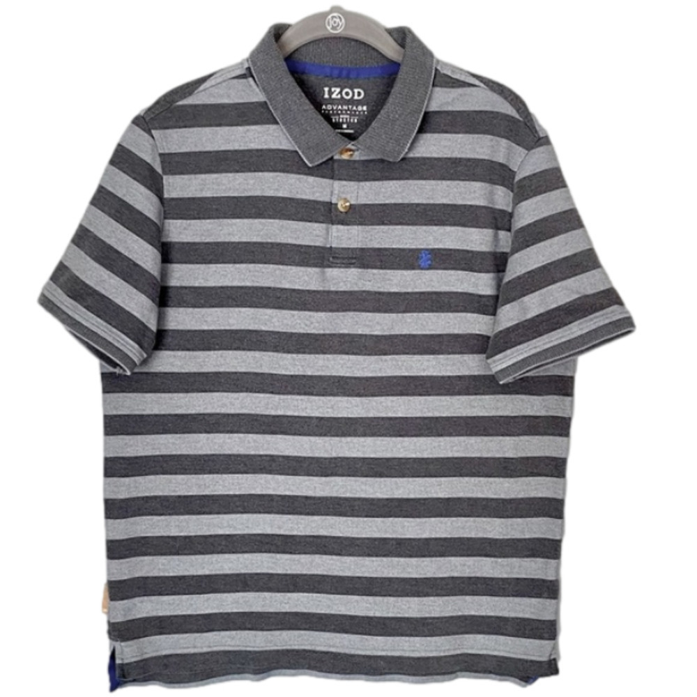IZOD Men's Advantage Performance Natural Stretch Polo Shirt Gray/Lt Gray…
